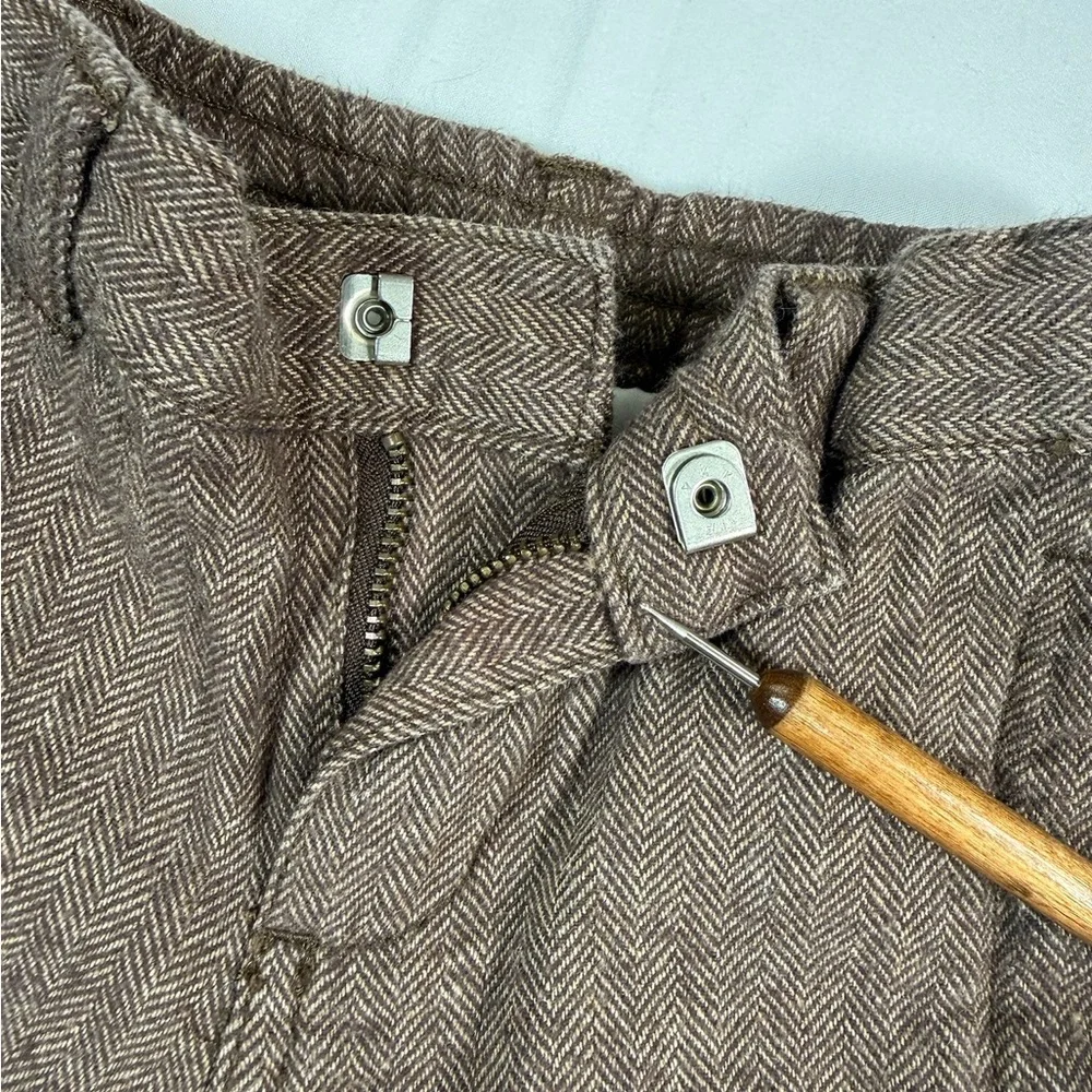 GYMBOREE‎ Baby Brown Herringbone Woven Pants 6-12 Months Classic Tailored Style
